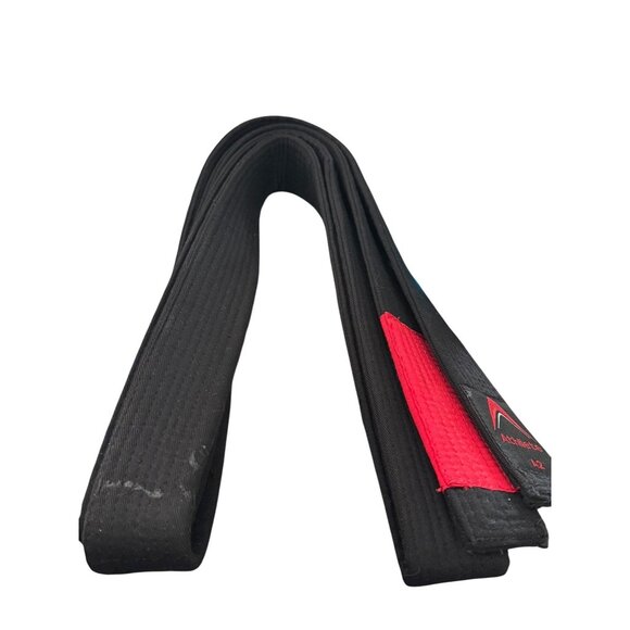 Athllete A2 Black Jiu-Jitsu Belt With Red Rank Bar - Picture 3 of 13